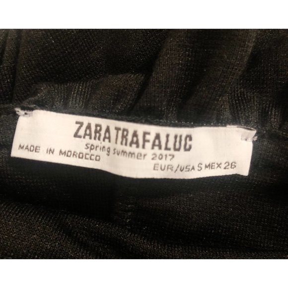 NWOT ZARA BLACK OFF SHOULDER RUFFLE BODYCON DRESS - Picture 7 of 8